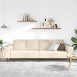 Divano Crema 250 x 77 x 76 cm Tessuto in Cords