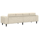 Divano Crema 250 x 77 x 76 cm Tessuto in Cords
