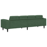 Divano Verde Scuro 250 x 77 x 76 cm Tessuto in Cords