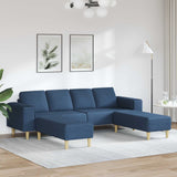Divano per Soggiorno 3 pcs Blu Poliestere