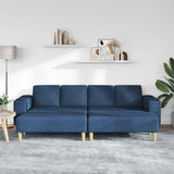 Divano per Soggiorno 3 pcs Blu Poliestere