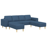Divano per Soggiorno 3 pcs Blu Poliestere