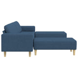 Divano per Soggiorno 3 pcs Blu Poliestere