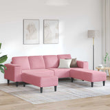 Divano per Soggiorno 3 pcs Rosa 250 x 188 x 76 cm
