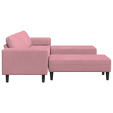 Divano per Soggiorno 3 pcs Rosa 250 x 188 x 76 cm