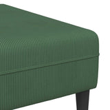 Divano Verde Scuro 250 x 188 x 76 cm Tessuto in Cords