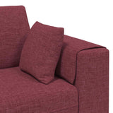 Divano con cuscino 3 pcs Rosso Vino Tessuto