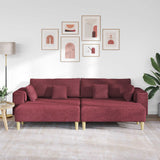 Divano con cuscino 3 pcs Rosso Vino Tessuto