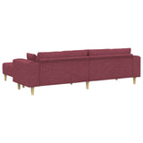 Divano con cuscino 3 pcs Rosso Vino Tessuto