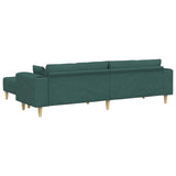 Divano con cuscino 3 pcs Verde Scuro Tessuto