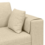 Divano con cuscino 3 pcs Crema Tessuto