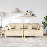 Divano con cuscino 3 pcs Crema Tessuto