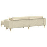 Divano con cuscino 3 pcs Crema Tessuto