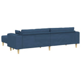 Divano con cuscino 3 pcs Blu Tessuto