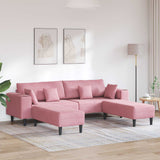 Divano 3 pcs Rosa 250 x 188 x 76 cm Velluto