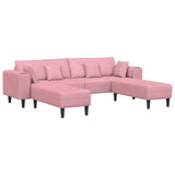 Divano 3 pcs Rosa 250 x 188 x 76 cm Velluto