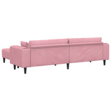 Divano 3 pcs Rosa 250 x 188 x 76 cm Velluto