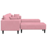 Divano 3 pcs Rosa 250 x 188 x 76 cm Velluto
