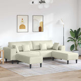 Divano 3 pcs Crema 250 x 188 x 76 cm Velluto