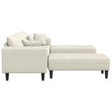 Divano 3 pcs Crema 250 x 188 x 76 cm Velluto