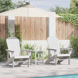 Sedia da Giardino 3 pcs Bianco Polietilene
