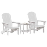 Sedia da Giardino 3 pcs Bianco Polietilene