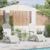 Sedia da Giardino 3 pcs Bianco Polietilene