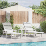 Lettino da sole 3 pcs Bianco Polietilene