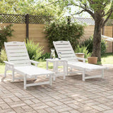 Lettino da sole 3 pcs Bianco Polietilene