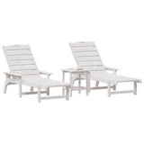 Lettino da sole 3 pcs Bianco Polietilene