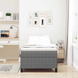 Letto a molle Grigio chiaro 80 x 200 cm Tessuto in Cords