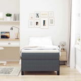 Letto a molle Grigio Scuro 90 x 200 cm Tessuto in Cords