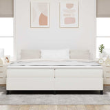 Letto a molle Crema 200 x 200 cm Tessuto in Cords