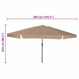 Ombrello da giardino Talpa 394 x 394 x 248 cm
