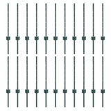 Palo di recinzione incorporato per esterni 22 pz Verde 100 cm