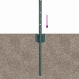 Palo della recinzione 22 pcs Verde 120 cm Acciaio