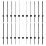 Palo della recinzione 22 pcs Grigio 100 cm Acciaio
