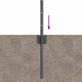 Palo della recinzione 22 pcs Grigio 100 cm Acciaio