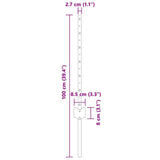 Palo della recinzione 22 pcs Grigio 100 cm Acciaio