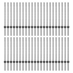 Pali per Recinzione 44 pcs Grigio 120 cm Acciaio