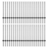Pali per Recinzione 44 pcs Grigio 120 cm Acciaio