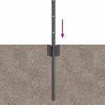 Pali per Recinzione 44 pcs Grigio 120 cm Acciaio