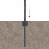 Pali per Recinzione 44 pcs Grigio 120 cm Acciaio
