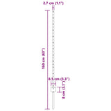 Palo per recinzione interrato 44 pcs Argento 160 cm