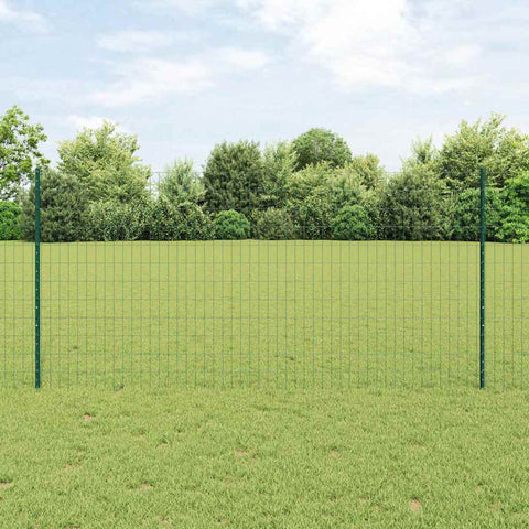 Recinzione con pali. Verde 1.2 x 10 m Acciaio