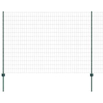 Recinzione con pali. Verde 1.6 x 10 m Acciaio