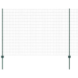 Recinzione con pali. Verde 1.6 x 10 m Acciaio