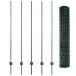 Recinzione con pali. Verde 1.6 x 10 m Acciaio