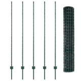 Recinzione con pali. Verde 1.6 x 10 m Acciaio