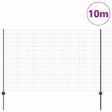 Recinzione con pali. Verde 1.6 x 10 m Acciaio